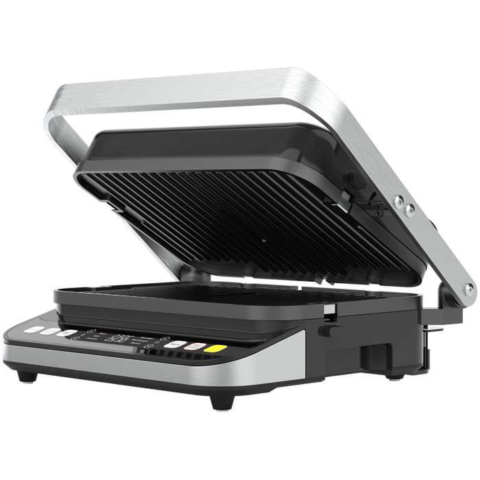 AENO Electric Grill EG5: 2000W, 2 heating modes - Lower Grill, Both Grills, 6 preset programs, Defrost, Max opening angle -180°, Temperature regulation, Timer, Removable double-sided plates, Plate s