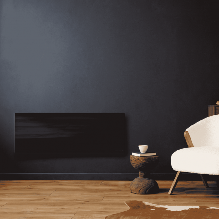 AENO Premium Eco Smart Heater, 700W, Tempered glass, Infrared+convection heating type, Led display Plug type: Europe (E/F type), BLACKManufacturer: AENO