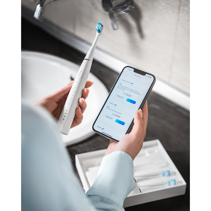 AENO SMART Sonic Electric toothbrush, DB1S: White, 4modes + smart, wireless charging, 46000rpm, 40 days without charging, IPX7