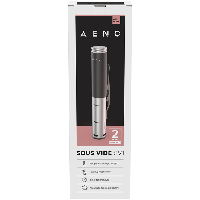 AENO Sous Vide SV1: 1200W, 4 Automatic programs, Temperature adjustment, Timer, Touch screen, LCD-display, IPX7 Water Proof
