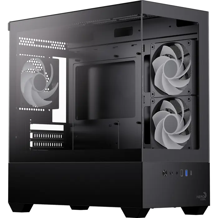 Aerocool P300D-G-BK-v1 (black, tempered glass x 2)