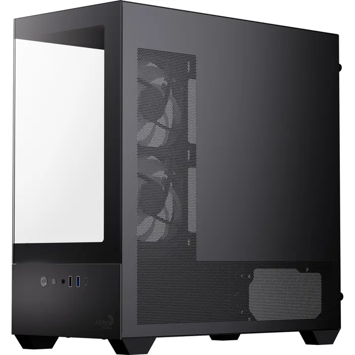Aerocool P300D-G-BK-v1 (black, tempered glass x 2)