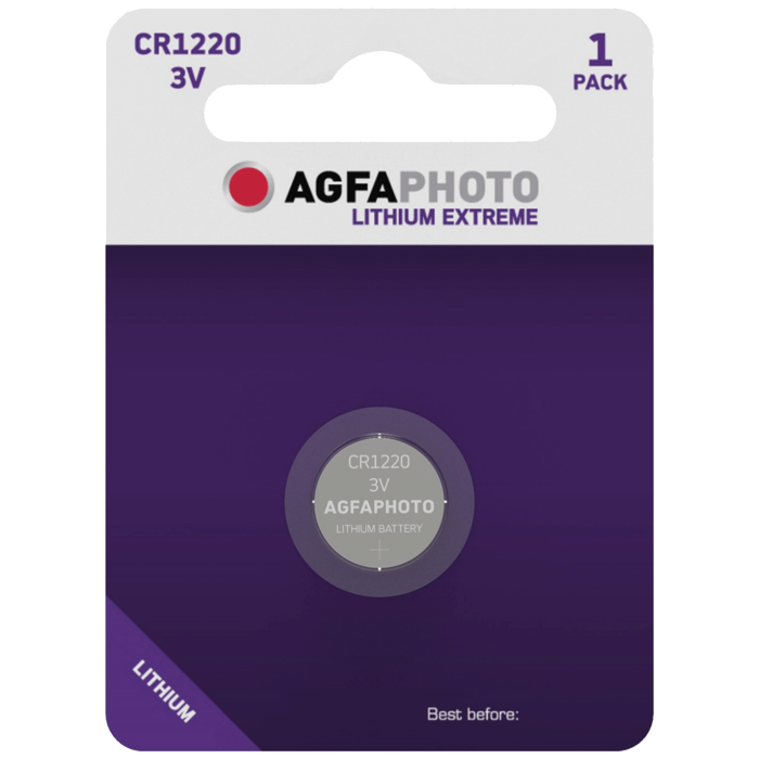 AgfaPhoto Baterija litijska CR1220, 3V dugmasta, blister pak. 1 kom. - APCR1220 B1