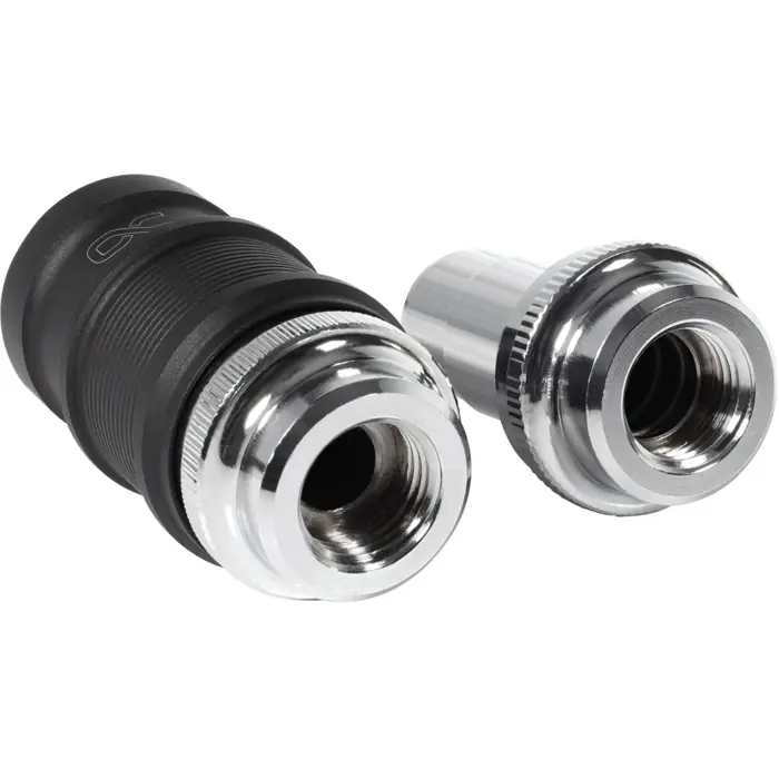 Alphacool ES quick release BLH1A PushIn set IG-IG (black (matt)/chrome)