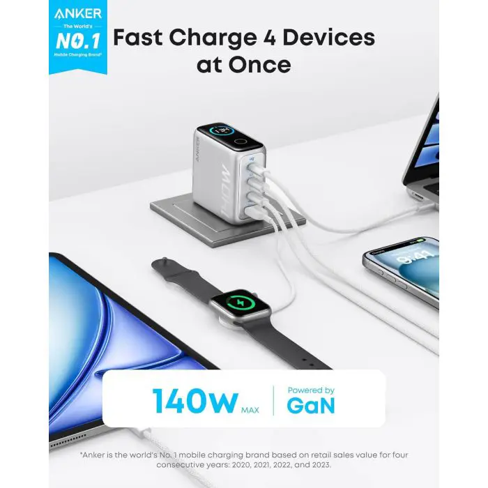 Anker 140W Far for Laptop, gray