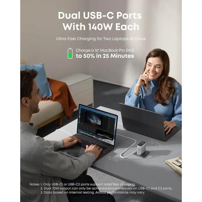 Anker 140W Far for Laptop, gray