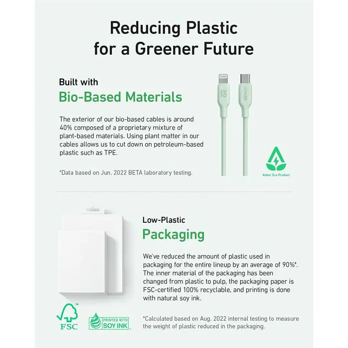 Anker 541 BIO USBC-LTG 0.9m cable green