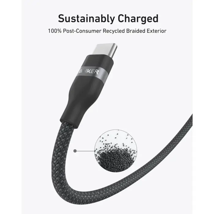 Anker knit USB-C on USB-C cable 240 W, 1.8m, black
