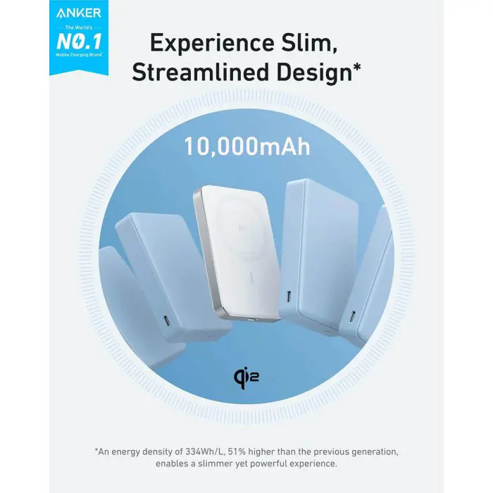 Anker MagGo 10K Slim wireless powerbank, white