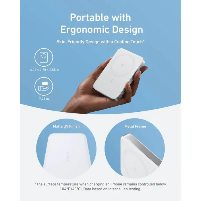 Anker MagGo 10K Slim wireless powerbank, white