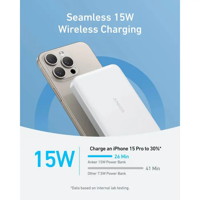 Anker MagGo 10K Slim wireless powerbank, white