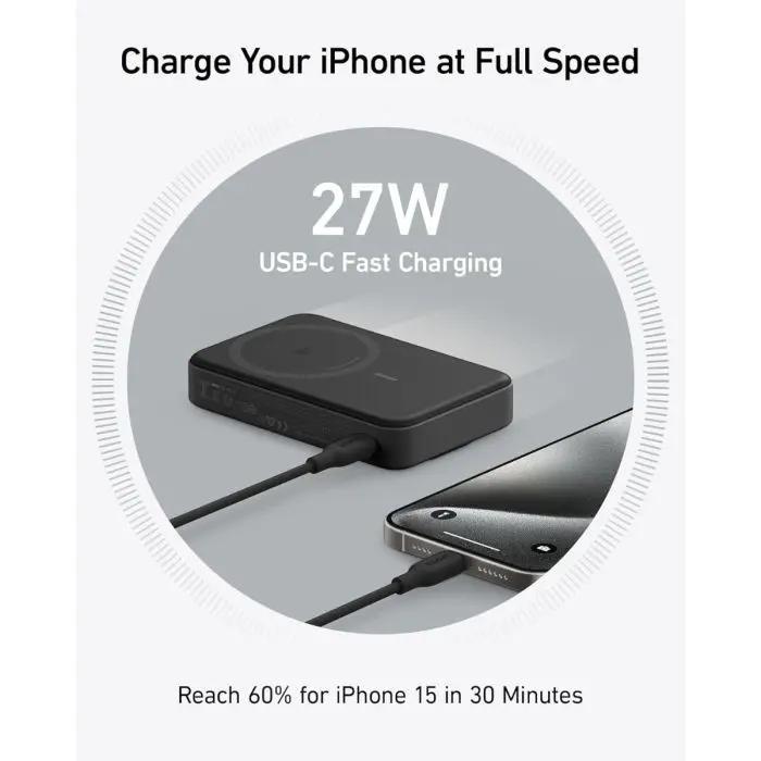 Anker MagGo 633 10K powerbank, črn