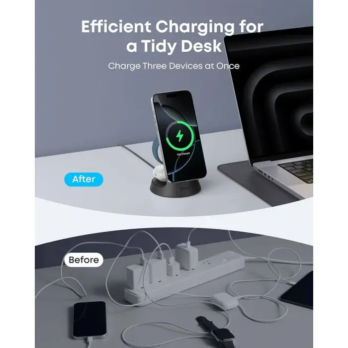 Anker Maggo wireless charging stand 3V1, black