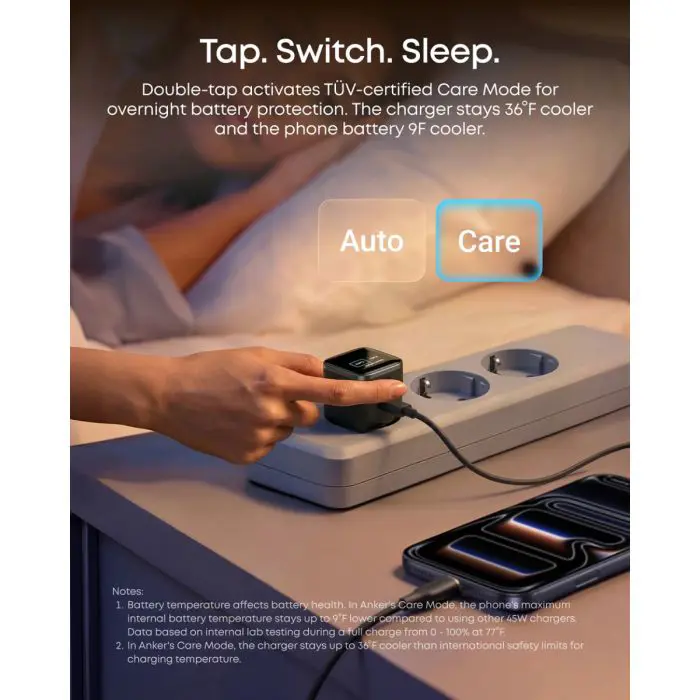 Anker Nano 45W Charger, Smart Display, Orange