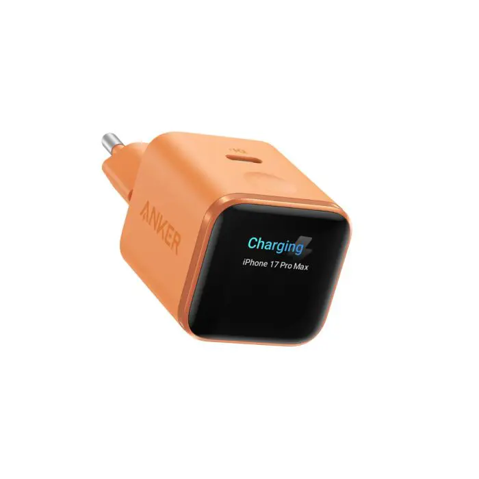 Anker Nano 45W Charger, Smart Display, Orange