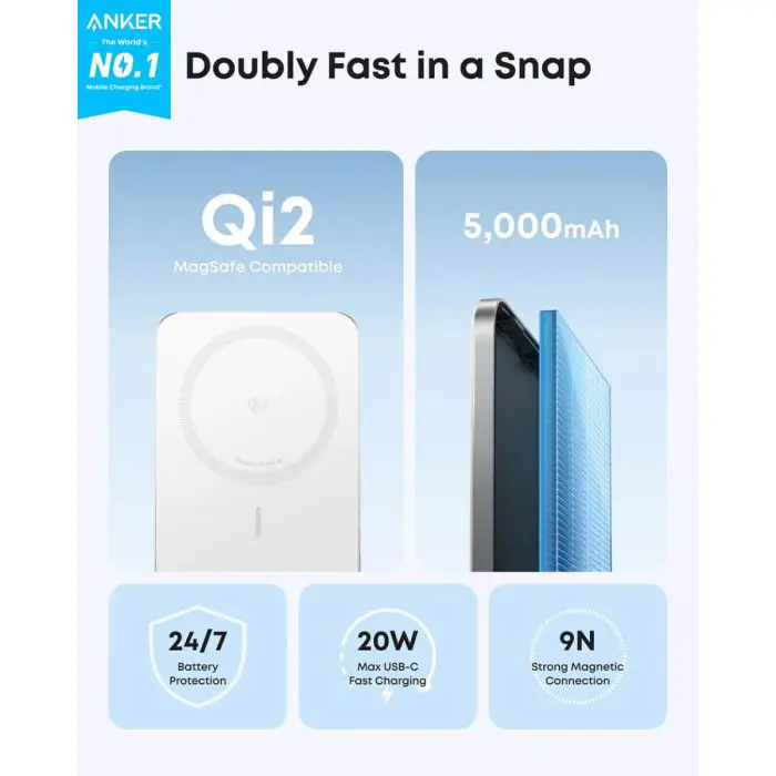 Anker Nano Powerbank Slim 5000 mAh, bel