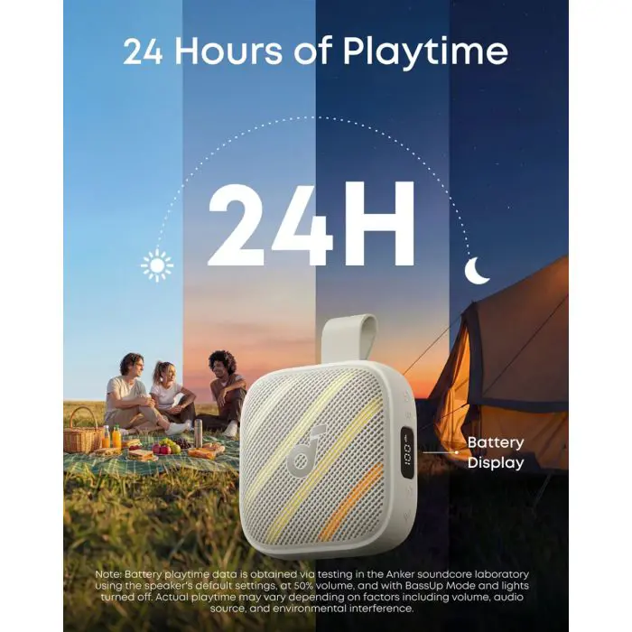 Anker Soundcore Boom Go 3i Portable Bluetooth Speaker, Beige
