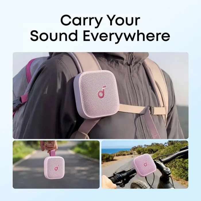 Anker Soundcore Boom Go 3i Portable Bluetooth Speaker, Pink
