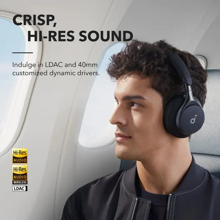 Anker Soundcore Space One over-ear Bluetooth headphones, black.