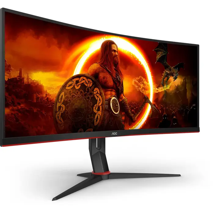 AOC CU34G2XP/BK, gaming monitor - 34 - black/red, WQHD, VA, curved, 180Hz panel