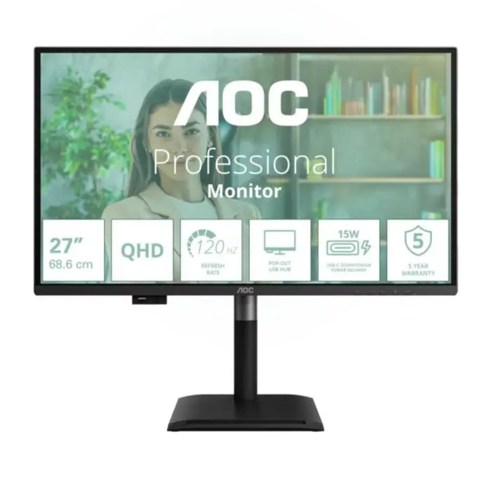 AOC LCD 27" 4ms, 120Hz, USB-C