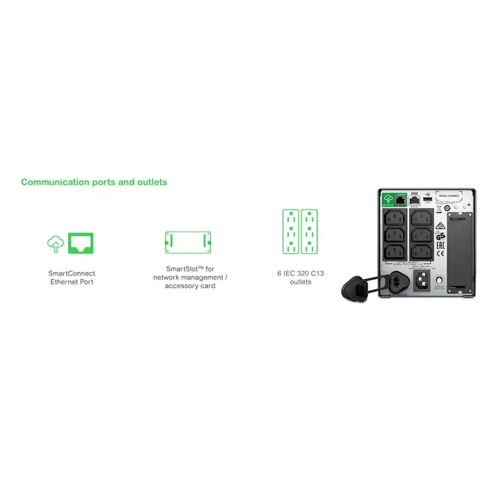 APC Smart-UPS SMT750IC - 6x C13, USB, SmartConnect, 750VA