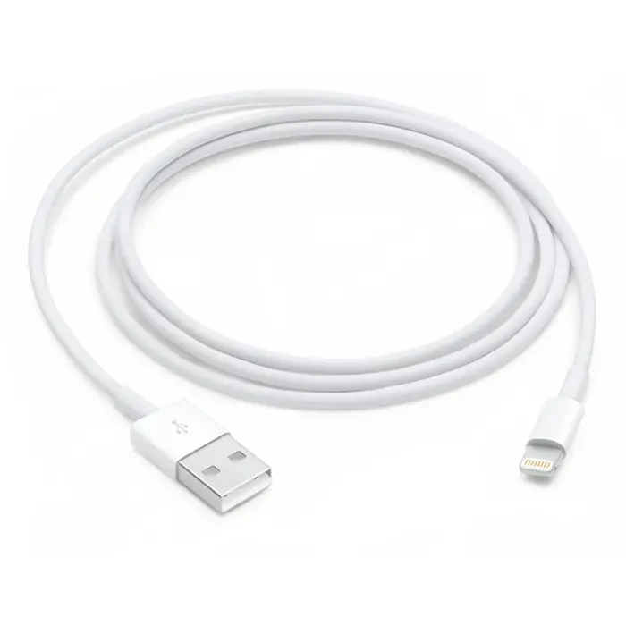 Apple USB 2.0 adapter cable, USB-A plug > Lightning plug (white, 1 meter)