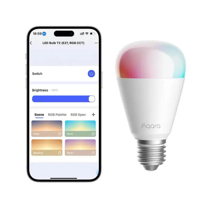 AQARARA Smart LED T2, E27 RGB CCT