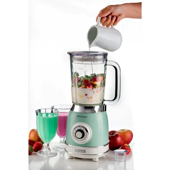 Ariete vintage glass mug, stand mixer (light green/cream)