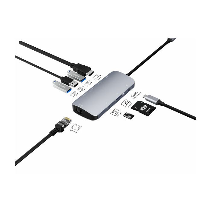 Asonic USB Tip C na HDMI,LAN, U3.0/Tip C, SD čitač