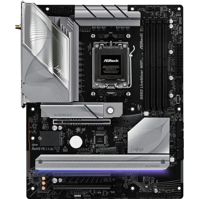 ASRock B850 LiveMixer WiFi - Socket AM5 - motherboard (white)