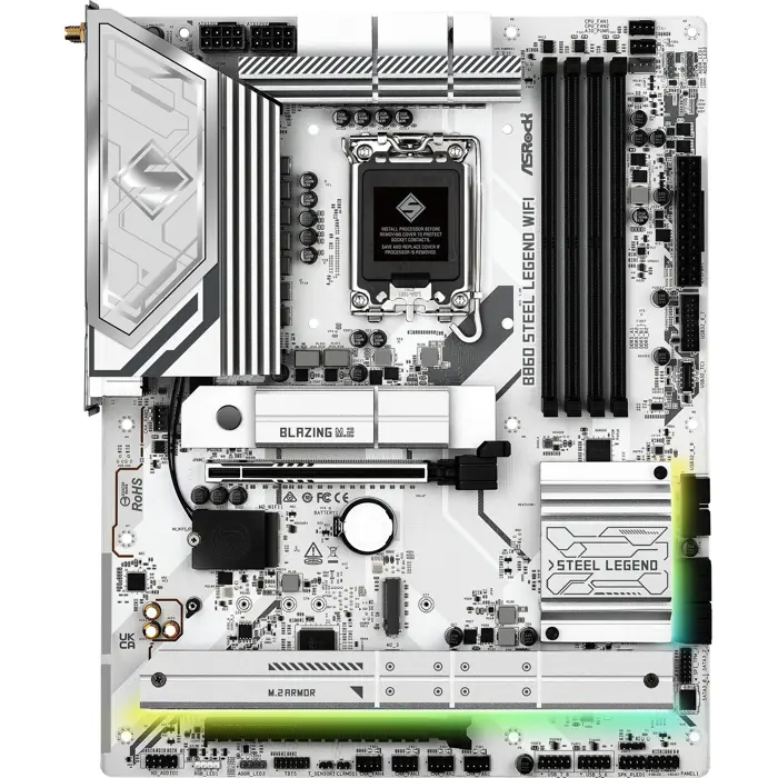 ASRock B860 Steel Legend WiFi - Socket 1851 - motherboard (white)