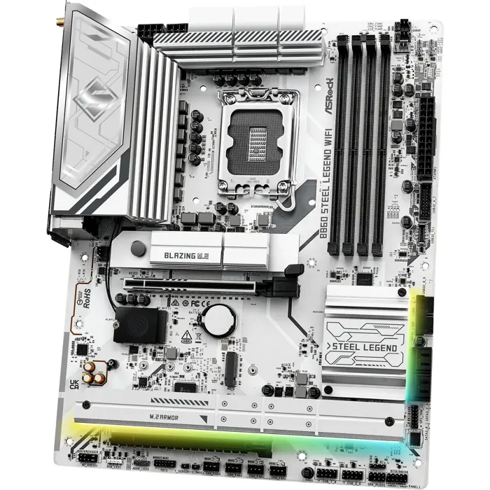 ASRock B860 Steel Legend WiFi - Socket 1851 - motherboard (white)