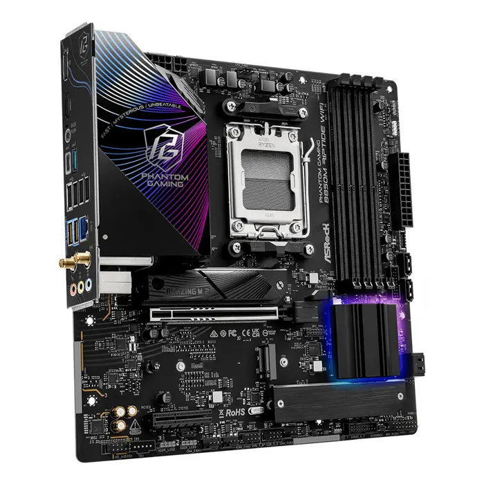 Asrock Phantom Gaming B850M Riptide WiFi AMD B850 Socket AM5 micro ATX