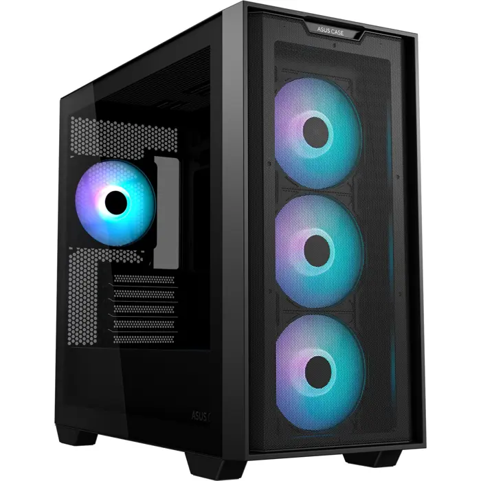 ASUS A21 PLUS TG ARGB, tower case black, tempered glass