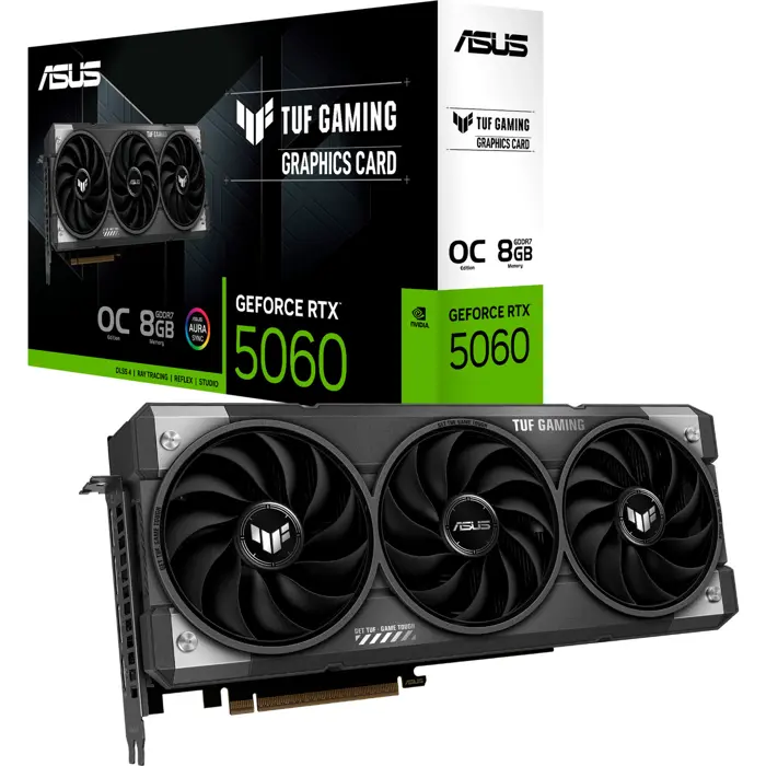 ASUS GeForce RTX 5060 TUF GAMING OC 8GB, graphics card DLSS 4, 3x DisplayPort, 1x HDMI 2.1