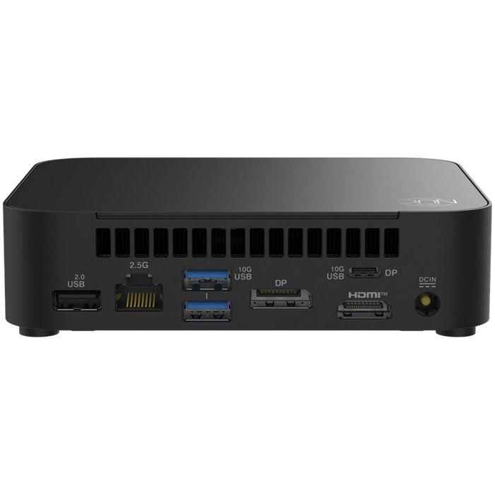 ASUS NUC 14 Essential/RNUC14MNK2500002/N250 Processor/1xDDR5-4800 SO-DIMM/5xUSB Type-A/2xUSB Type-C/3.5mm jack/ M.2 22x80 NVMe and SATA SSD/2,5Gbe LAN/1xHDMI/ 1x DP/no Storage/no RAM/WiFI6E AX211/no O