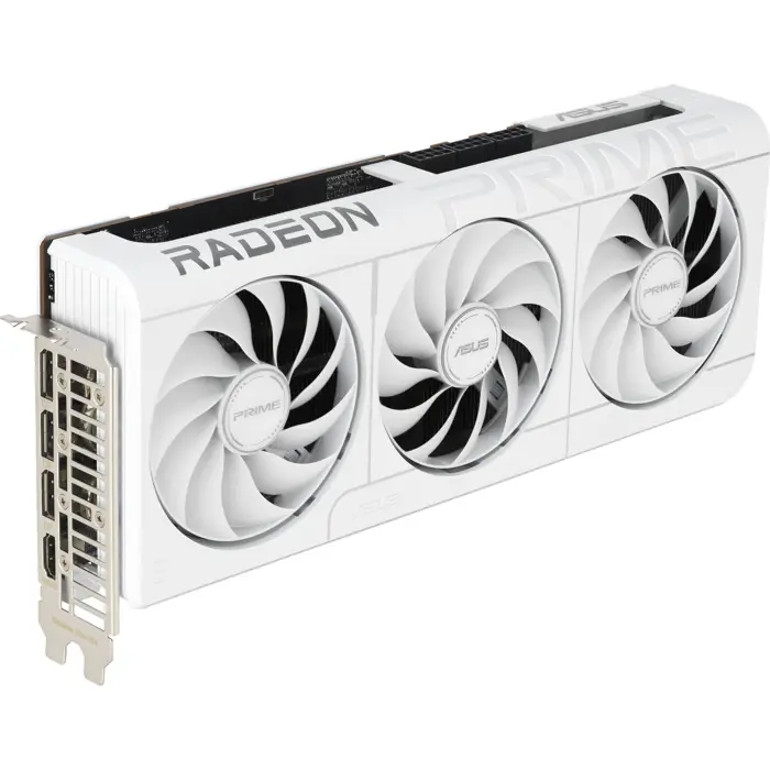 ASUS Radeon RX 9070 XT PRIME WHITE OC Edition, graphics card white, RDNA4, GDDR6, 3x DisplayPort, 1x HDMI 2.1