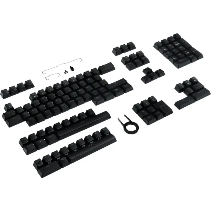 ASUS ROG PBT Keycap Set, Black Keycap, 124 Pieces