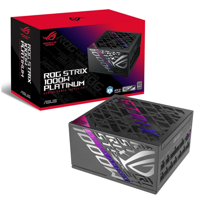ASUS ROG STRIX-1000P-GAMING power supply unit 1000 W 20+4 pin ATX ATX Black, Silver