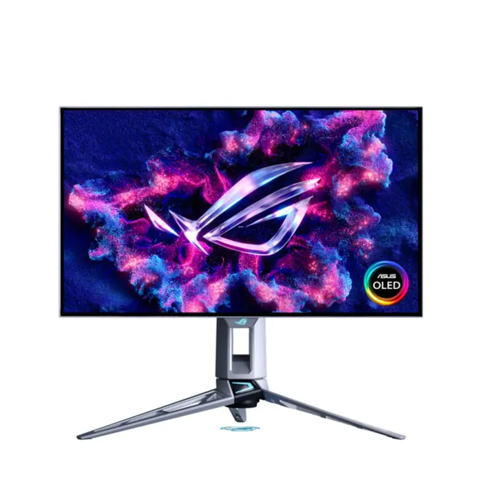 Asus ROG Swift OLED PG27AQWP-W (67.3 cm (26.5 inches), silver/transparent, QHD, USB hub, dual mode (QHD @ 540Hz, HD @ 720Hz), 540Hz panel)