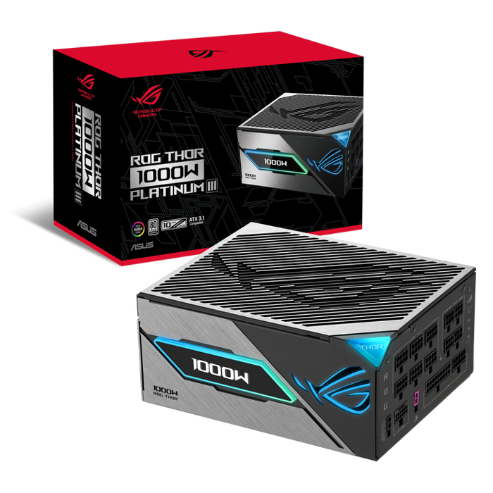 ASUS ROG Thor Platinum III, 80 PLUS Platinum napajanje, modular, ATX 3.1, PCIe 5.1 - 1.000 Watt-90YE00V3-B0NA00