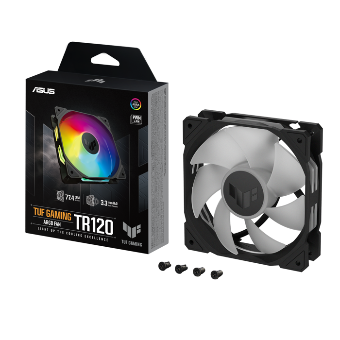 ASUS TUF Gaming TR120, PWM ARGB Lüfter - 120mm, black 90DA0090-B09000
