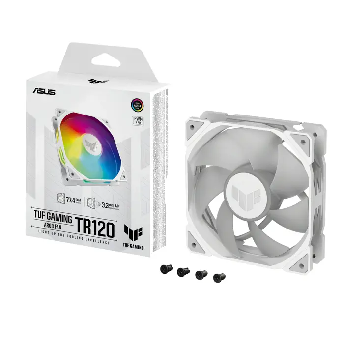 ASUS TUF Gaming TR120, PWM ARGB Lüfter - 120mm, white-90DA0093-B09000