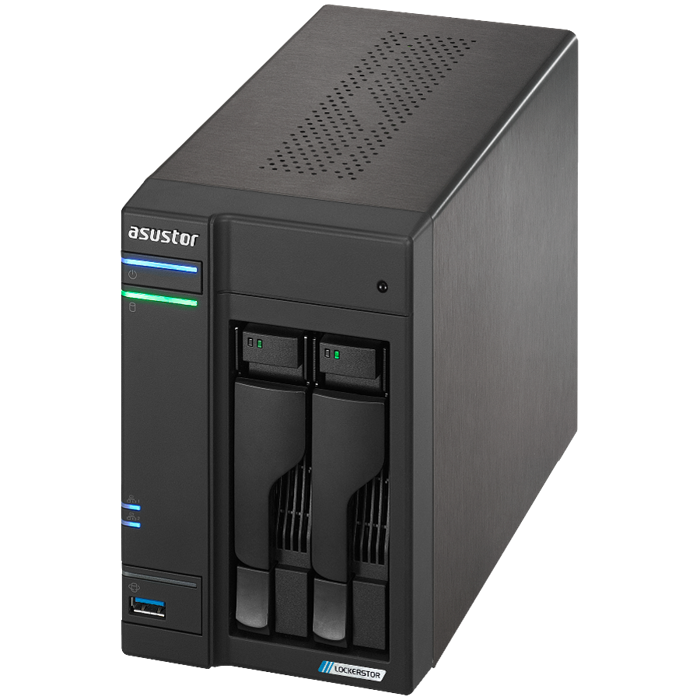 ASUSTOR NAS AS6702T Lockerstor2 Gen2 2x 3.5" 4x M.2 cache 2x 2.5Gbe Celeron QuadCore N5105 2.9GHz 4GB single PSU desktop