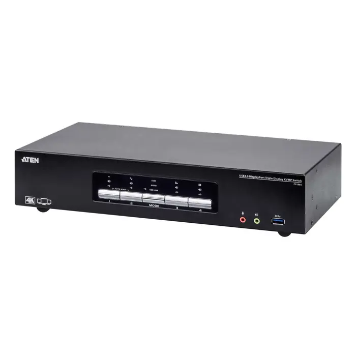 ATEN 4P USB3.0 4K DP TRIPLE VIEW KVMP SW