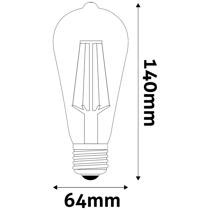 Avide Žarulja, LED 8.9W, E27, 4000K, 230V AC, bijela svjetlost - White Filament ST64 8.5W E27