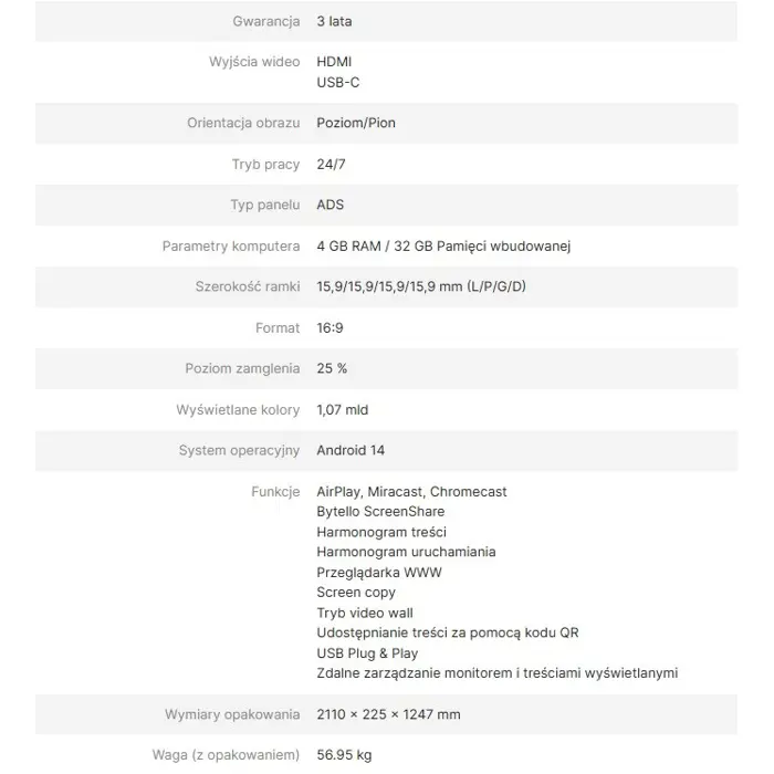 AVTEK INFORMATION MONITOR DS2 86"
