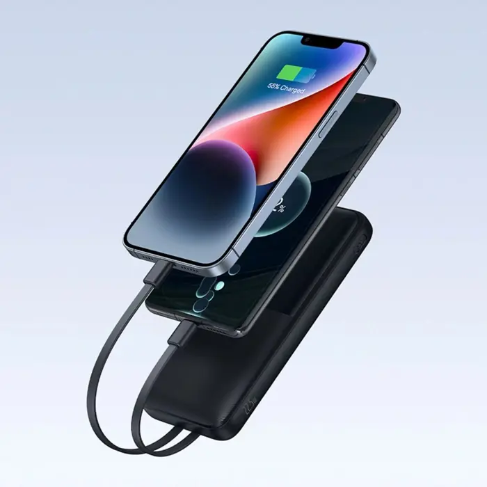 Baseus Lipow Powerbank with dual built-in cable and display 10000mAh 22.5W Black