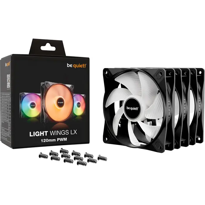 be quiet! Light Wings LX 120mm PWM Triple Pack, case fan (black, pack of 3)